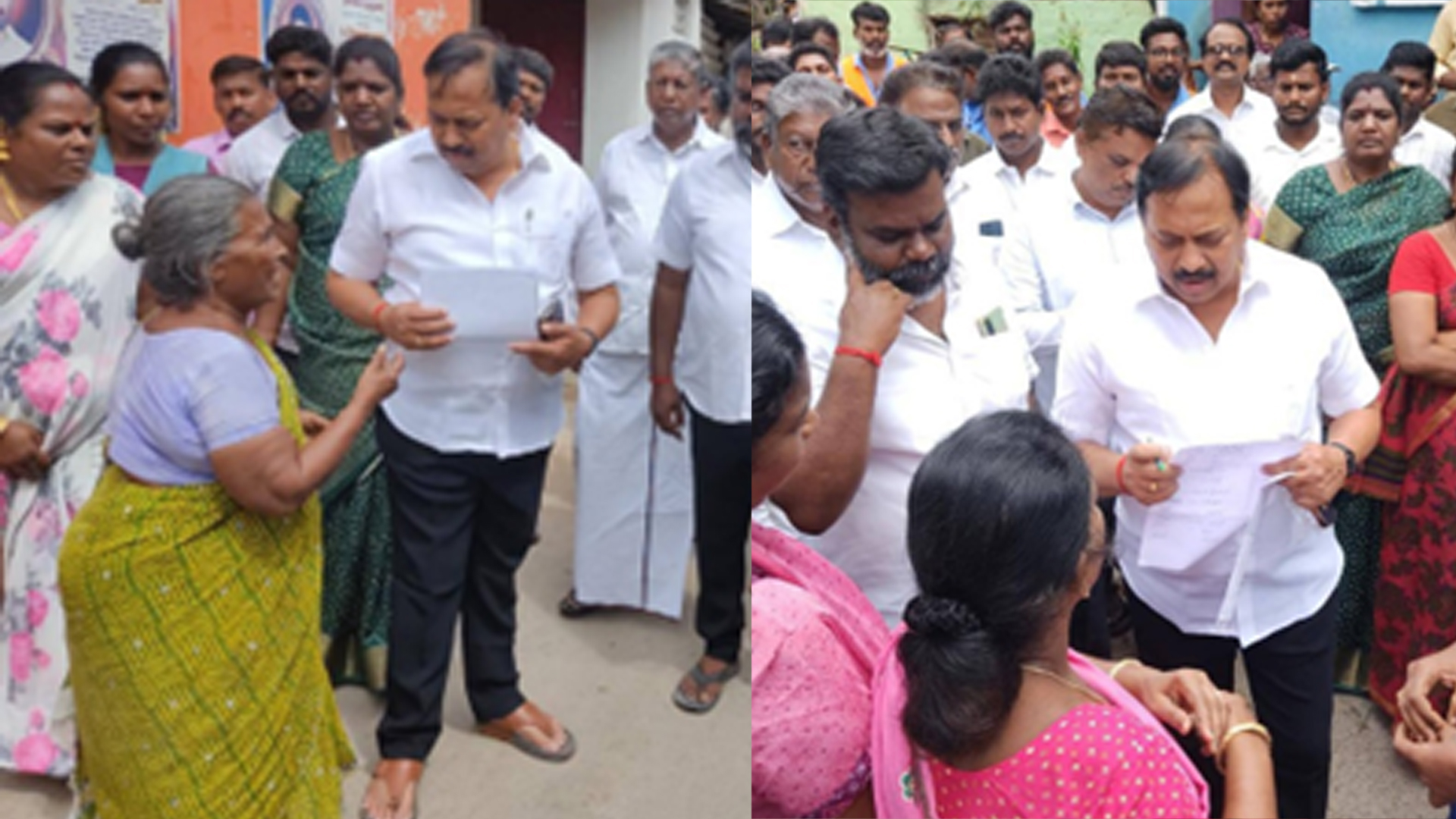 பட்டா கணக்கெடுப்பு செய்வதற்கு வட்டாட்சியருடன் ஆய்வு