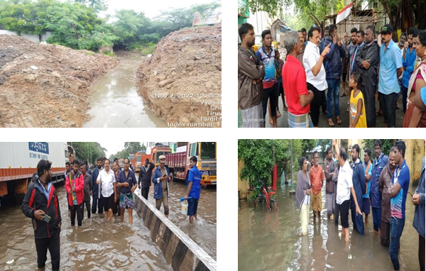 சென்ற பருவமழையின் போது உதயசூரியன் நகர் முல்லை நகர் வசத்தம் குடியிருப்பு.